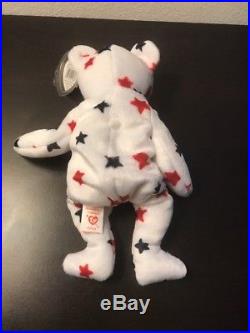 Date of Birth July 4 NWT TY Beanie Baby 8.5 inch GLORY the Star Bear 1997 