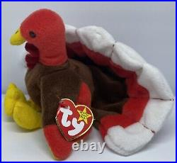 Ty Beanie Baby Gobbles The Turkey 1996 Tag Errors Mint Retired Rare Pvc