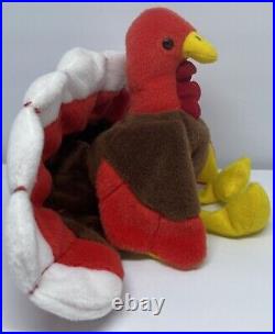 Ty Beanie Baby Gobbles The Turkey 1996 Tag Errors Mint Retired Rare Pvc