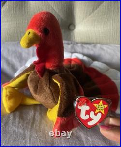 Ty Beanie Baby Gobbles the Turkey (1996/1997 Tag Error) With Tags Rare Retired Ty Beanie Baby Gobbles the Turkey (1996/1997 Tag Error) With Tags Rare Retired