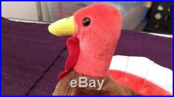Ty Beanie Baby Gobbles the Turkey Rare 1996 Tag Errors- Great Condition