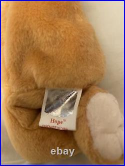 Ty Beanie Baby HOPE Prayer Bear With ALL Tag Errors SUPER RARE 1998 MINT