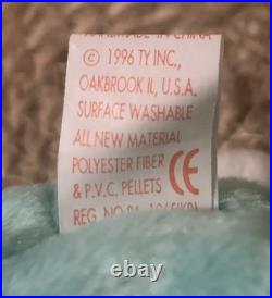 Ty Beanie Baby Hippity The Mint Green Bunny 1996 PVC Pellets Tag Errors Rare Ty Beanie Baby Hippity The Mint Green Bunny 1996 PVC Pellets Tag Errors Rare