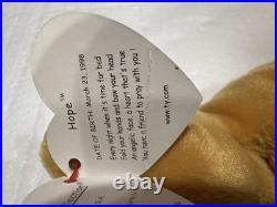 Ty Beanie Baby Hope the Praying Bear 1998 Rare with Tag Errors Vintage
