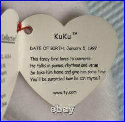 Ty Beanie Baby-Kuku. 1997/98. Very Rare! Stamp #619/Many Errors/Excellent cond