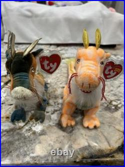 Ty Beanie Baby LOONG Dragons RARE 2005 Asian-Pacific Exclusive NWT Tag Protector