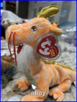 Ty Beanie Baby LOONG Dragons RARE 2005 Asian-Pacific Exclusive NWT Tag Protector
