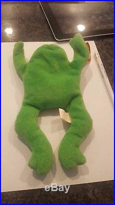 Ty Beanie Baby Legs (Frog 1993), rare, multiple errors