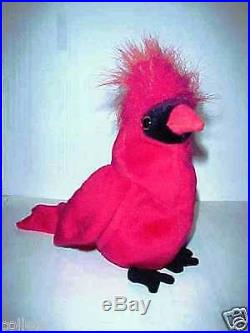 Ty Beanie Baby Mac Cardinal Bird Red China 1999 Error! P. E. Pellets RARE