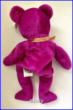 Ty Beanie Baby Millennium Bear Magenta New Century Rare Retired With Errors Ty Beanie Baby Millennium Bear Magenta New Century Rare Retired With Errors