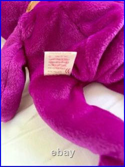 Ty Beanie Baby Millennium Bear Magenta New Century Rare Retired With Errors Ty Beanie Baby Millennium Bear Magenta New Century Rare Retired With Errors