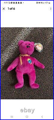 Ty Beanie Baby Millennium Millenium Bear 1999 Retired With Tag Errors RARE