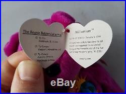 Ty Beanie Baby Millennium Millenium Bear P. E. Pellets Rare With Errors