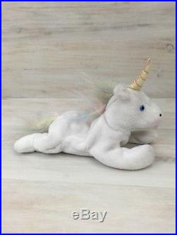 Ty Beanie Baby Mystic Unicorn Rainbow Mane Hair Date Error Tag Rare Plush Toy