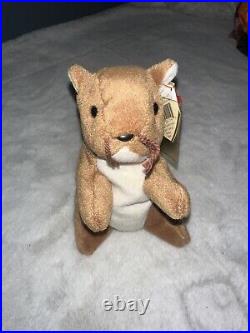 Ty Beanie Baby NUTS Squirrel Rare Retired PVC Pellets 1-21-1996