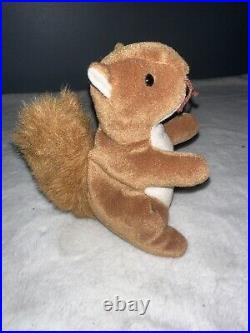 Ty Beanie Baby NUTS Squirrel Rare Retired PVC Pellets 1-21-1996