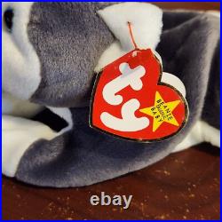 Ty Beanie Baby Nanook the Husky RARE Retired PVC Pellets with Tag Errors (#4104)