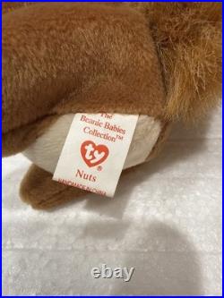 Ty Beanie Baby Nuts The Squirrel Rare! Original tag. PVC Plenty Of Tag Errors