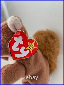 Ty Beanie Baby Nuts the Squirrel 1996 with Errors (Rare Collectable)
