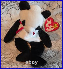 Ty Beanie Baby Original Fortune Panda Bear Retired1997/1998 Tag Errors Rare