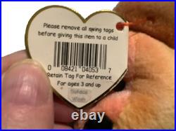 Ty Beanie Baby Original Peace Bear Rare Retired WithMultiple Tag Errors Vtg 1996