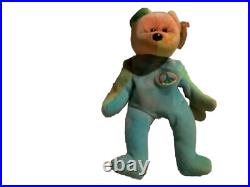 Ty Beanie Baby Original Peace Bear Rare Retired WithMultiple Tag Errors Vtg 1996