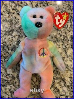 Ty Beanie Baby PEACE BEAR! Original Collectible! All Tag ERRORS MINT! VERY RARE