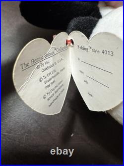 Ty Beanie Baby PEKING RARE 2nd Gen Heart Tag 1st Gen Tush Tag PVC Pellets