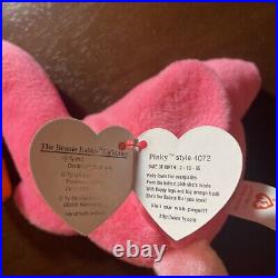 Ty Beanie Baby, PINKY The Flamingo, RARE 1995 Retired withTag Errors & PVC Pellets