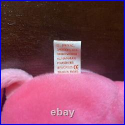 Ty Beanie Baby, PINKY The Flamingo, RARE 1995 Retired withTag Errors & PVC Pellets