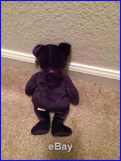 Ty Beanie Baby PRINCESS Diana Bear RARE 1st EDITION! 1997 PVC Pellets! MINT