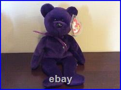 Ty Beanie Baby PRINCESS the Diana Bear RARE 1st EdItion Made in Indonesia PVC