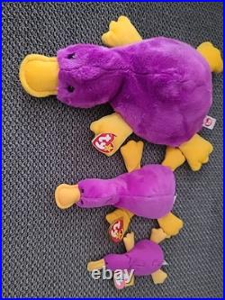 Ty Beanie Baby Patti, The Platypus. 3 Sizes VERY RARE ERRORS
