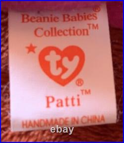 Ty Beanie Baby Patti the Platypus 1993 Retired RARE, PVC Pellets Mint with Errors