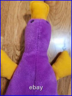 Ty Beanie Baby Patti the Platypus 1993 Retired RARE, PVC Pellets with Errors