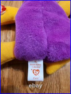Ty Beanie Baby Patti the Platypus 1993 Retired RARE, PVC Pellets with Errors