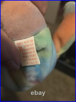 Ty Beanie Baby Peace Bear 1996 Multicolor Extremely Rare. Error on tag