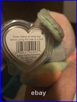 Ty Beanie Baby Peace Bear 1996 Multicolor Extremely Rare. Error on tag