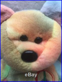 Ty Beanie Baby-Peace Bear-PVC Pellets-Multiple Errors-1996-Rare-Retired