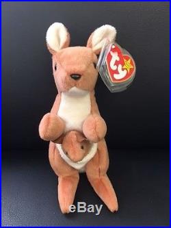 Ty Beanie Baby Pouch Kangaroo W Baby New Rare Original Collectable