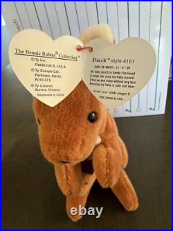 Ty Beanie Baby Pouch the Kangaroo 1996 with Errors (Rare Collectable)