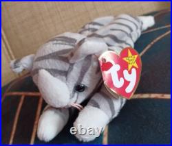 Ty Beanie Baby Prance The cat 1997 Rare Multiple Tag Errors Pe PELLETS