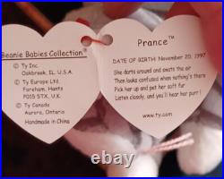Ty Beanie Baby Prance The cat 1997 Rare Multiple Tag Errors Pe PELLETS