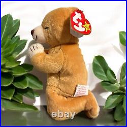 Ty Beanie Baby Praying Hope Bear Rare with Tag Errors! 1999 Plush Toy Animal