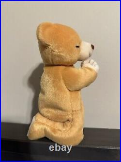 Ty Beanie Baby Praying Hope Bear Rare with Tag Errors! 1999 Plush Toy Animal