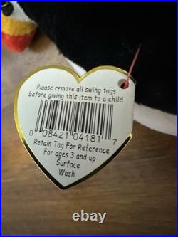 Ty Beanie Baby Puffer the Puffin Retired Mint 1997 withcase ORIGINAL RARE RETIRED