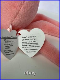 Ty Beanie Baby RARE RETIRED 1993 INKY WITH PVC PELLETS/TAG ERRORS #4028
