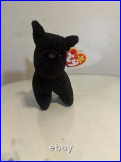 Ty Beanie Baby RARE Retired Scottie The Dog 15 June 1996 Style 4102 With Errors