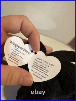 Ty Beanie Baby RARE Retired Scottie The Dog 15 June 1996 Style 4102 With Errors