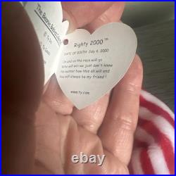 Ty Beanie Baby RIGHTY 2000 Elephant MAJOR TAG ERRORS 7-4-2000 RARE